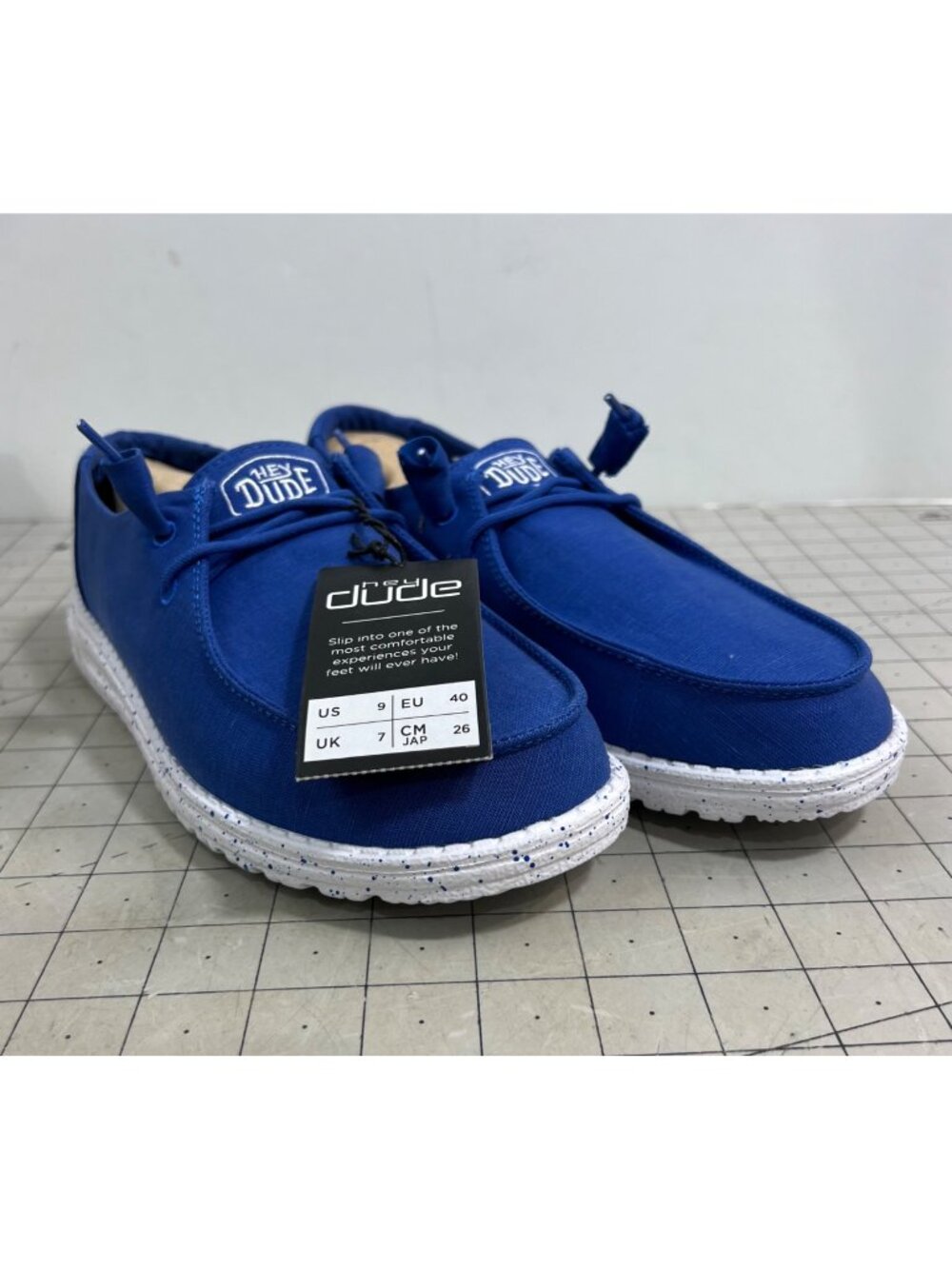 Hey Dude Women's Wendy Slub Canvas Casual Shoes True Blue Sz. 9 New